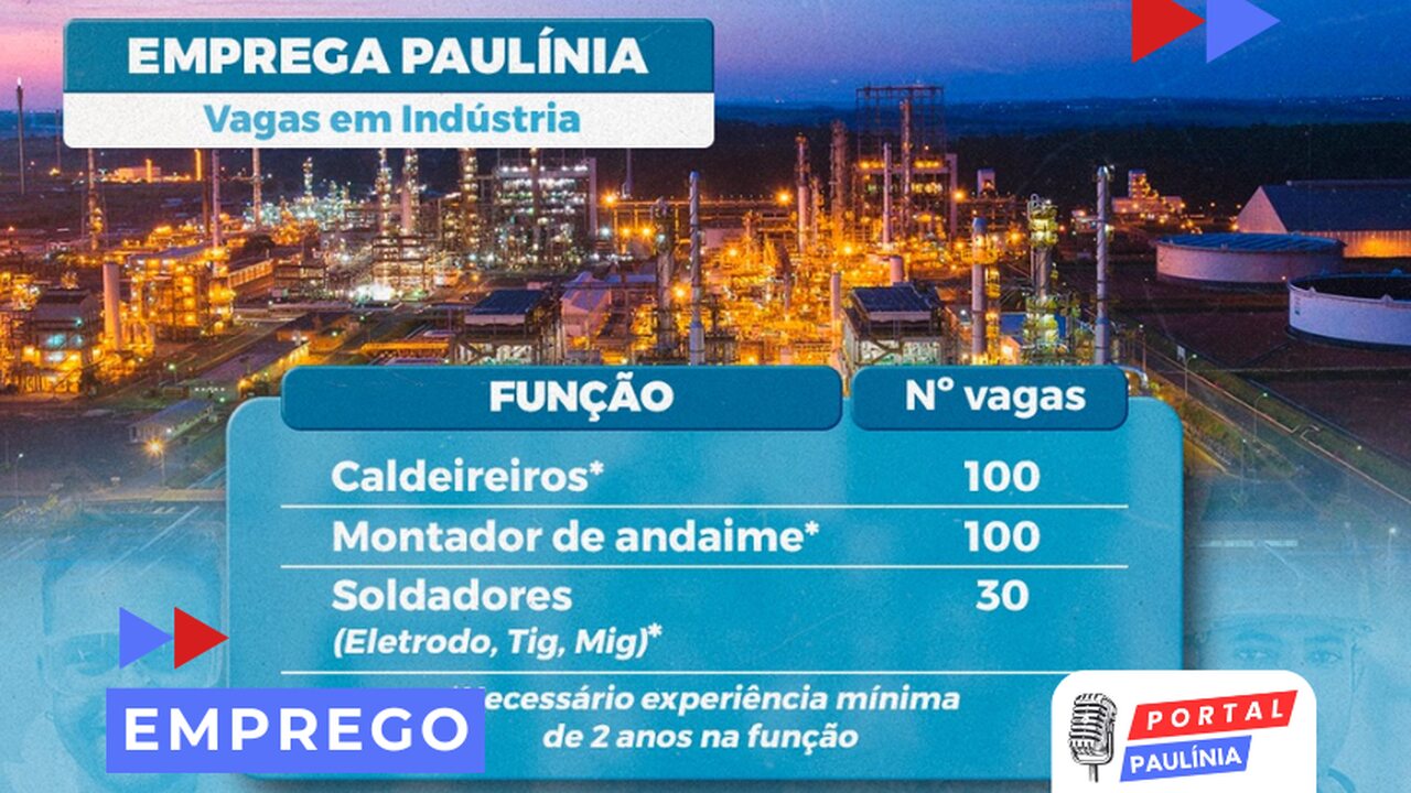 Emprega Paulínia Abre 330 Vagas Exclusivas para Indústria na Replan