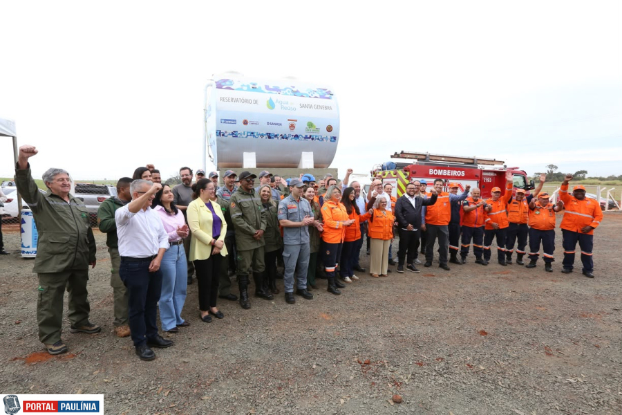 Prefeitos de Paulínia e Campinas inauguram reservatório de água para combate a incêndios na Mata de Santa Genebra